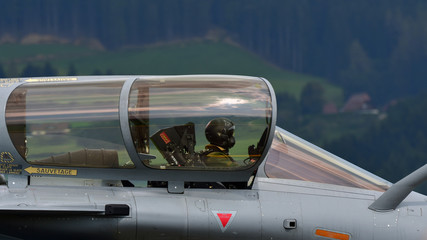 Fototapeta na wymiar Pilot in fighter aircraft