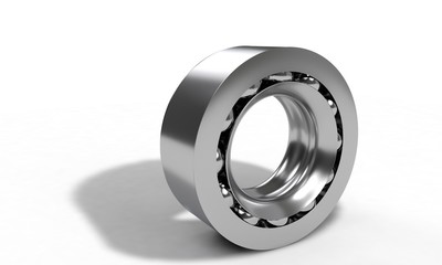 Ball bearing isolated on the white, 3d render