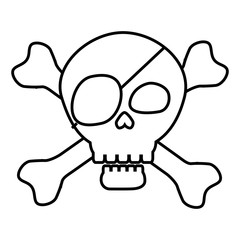 Pirate skull symbol icon vector illustration graphic design