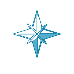 Navigation star icon over white background. vector illustration