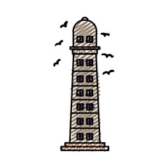 lighthouse icon over white background. vector illustration