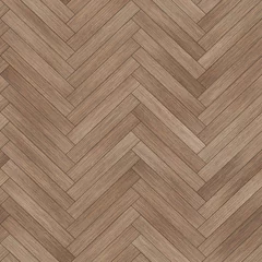 Fotobehang Hout textuur muur Naadloze hout parketstructuur (visgraat bruin)