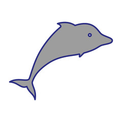 dolphin icon over white background. vector illustration