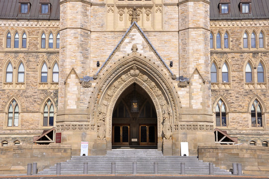 Main Gate of Canada Parliament Building, Ottawa, Ontario, Canada.