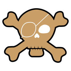 pirate skull icon over white background. vector illustration