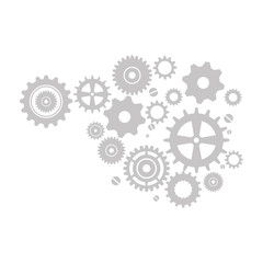 Gears machinery pieces icon vector illustration graphic design