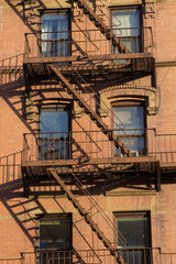Typical New Yorker building fire escape, USA