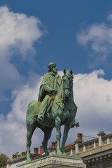Fototapeta na wymiar Garibaldi monument in Milan
