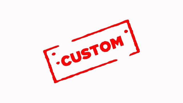 Custom signed with red ink stamp zoom in and zoom out on white background (4K)