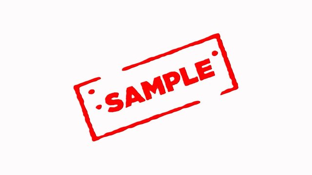 Sample signed with red ink stamp zoom in and zoom out on white background (4K)