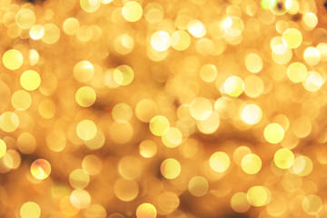 Bokeh on yellow background 