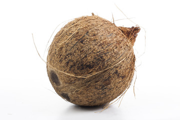 Coconut on isolated white background.