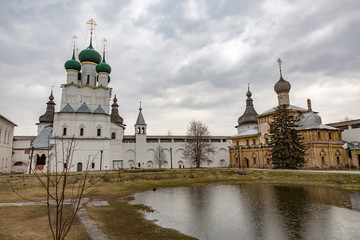 ROSTOV VELIKIY, RUSSIA - APRIL 26, 2017: The architecture of the Rostov Kremlin
