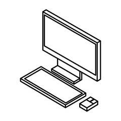 desktop computer isometric icon vector illustration design