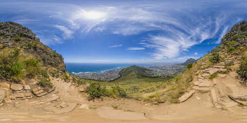 Full 360 virutal reality of Lions Head and Table Mountain peaks in Cape Town, South Africa