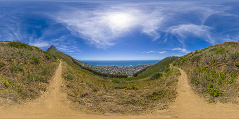 Full 360 virutal reality of Lions Head and Table Mountain peaks in Cape Town, South Africa
