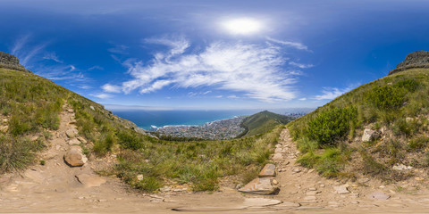 Full 360 virutal reality of Lions Head and Table Mountain peaks in Cape Town, South Africa