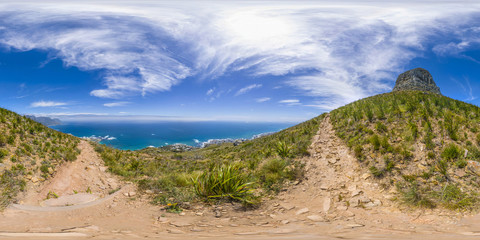 Full 360 virutal reality of Lions Head and Table Mountain peaks in Cape Town, South Africa