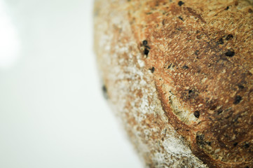 Mixed rye-wheat whole grain homemade sourdough bread