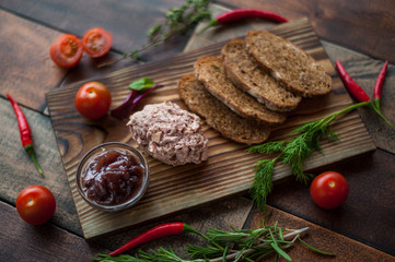 Delicious food, which is useful rustic wooden background