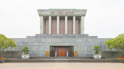 HANOI, VIETNAM - SEPTEMBER 2: Visitors at the Ho Chi Minh Mausoleum during Vietnam's National Day on September 2, 2015 in Hanoi, Vietnam