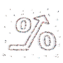 People walking in Increase in interest .3D illustration.