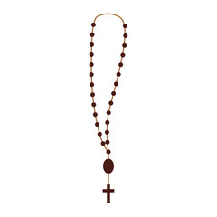 rosary saint religious icon vector illustration design