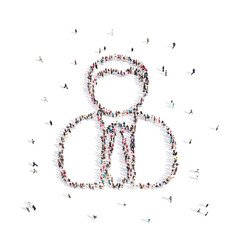 People walking in men .3D illustration.