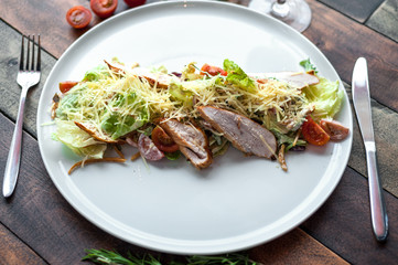 Delicious food, which is useful rustic wooden background