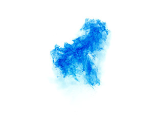 Blue explosion isolated on white background - obrazy, fototapety, plakaty