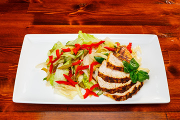 Sliced grilled chicken breast