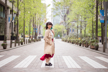 Naklejka premium 笑顔が可愛い 女性