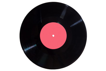 Fototapeta premium Vinyl disc with red label