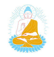 Obraz na płótnie Canvas Icon buddha line
