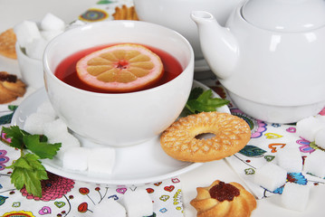 Delicious light breakfast  with cookies