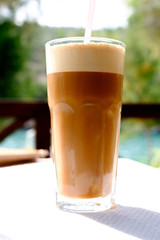 Greek coffee frappe on Alonissos, Greece