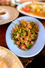 Chicken laap (or larb) in Chiang Mai, Thailand