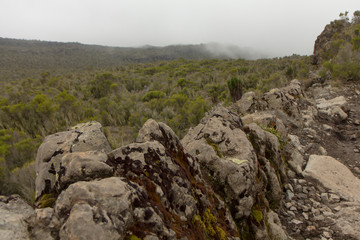 Downhill from the summit of Kilimanjaro