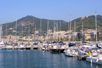 Fototapeta na wymiar Boats in Salerno port