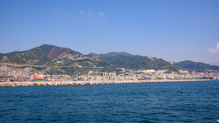 Panoramic view of Salerno coastline