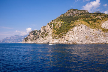Fototapeta na wymiar Amalfi coast seen from the sea