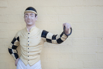 Garden statue of a jockey