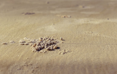 Sand on the beach with vintage style.