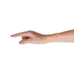 Man hand pointing, Isolated with white background