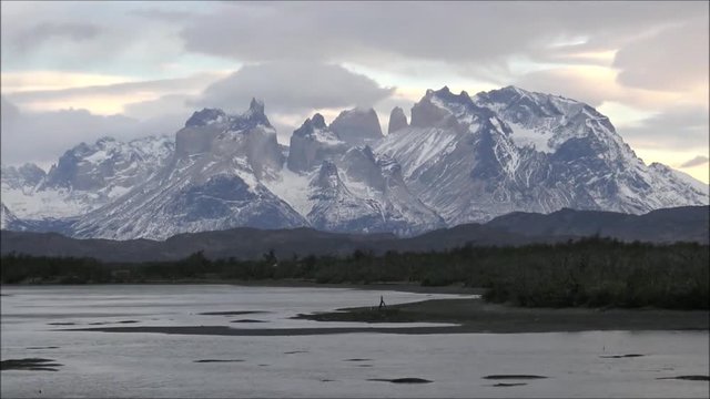 Sunrise clouds at Torres Del Paine in Chile