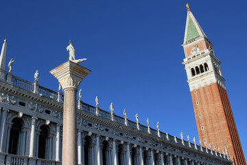 Fototapeta na wymiar Campanile di San Marco, Venice landmark, Italy