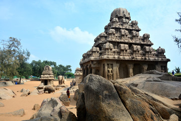 Fototapeta na wymiar India hill of Mamallapuram