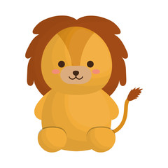 Obraz premium kawaii lion animal icon over white background. vector illustration