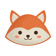 kawaii fox animal icon over white background. vector illustration
