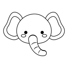 kawaii elephant animal icon over white background. vector illustration